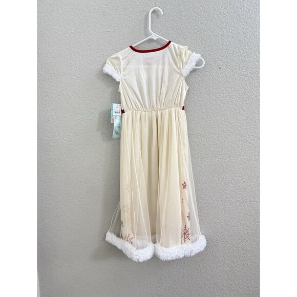 Disney Princess Winter Snowflakes Ivory Satinet and Tulle Christmas Nightgown - Picture 6 of 7